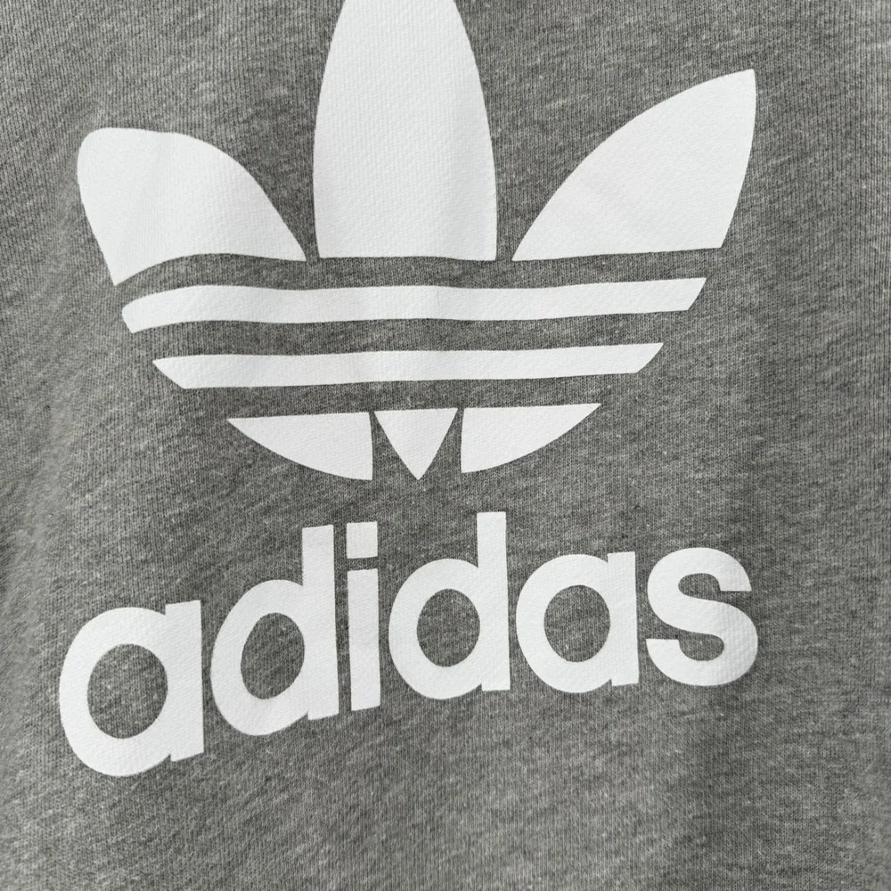 Adidas Originals Trefoil Hoodie Mens Large Gray Pullover Sweatshirt Heavy Thick